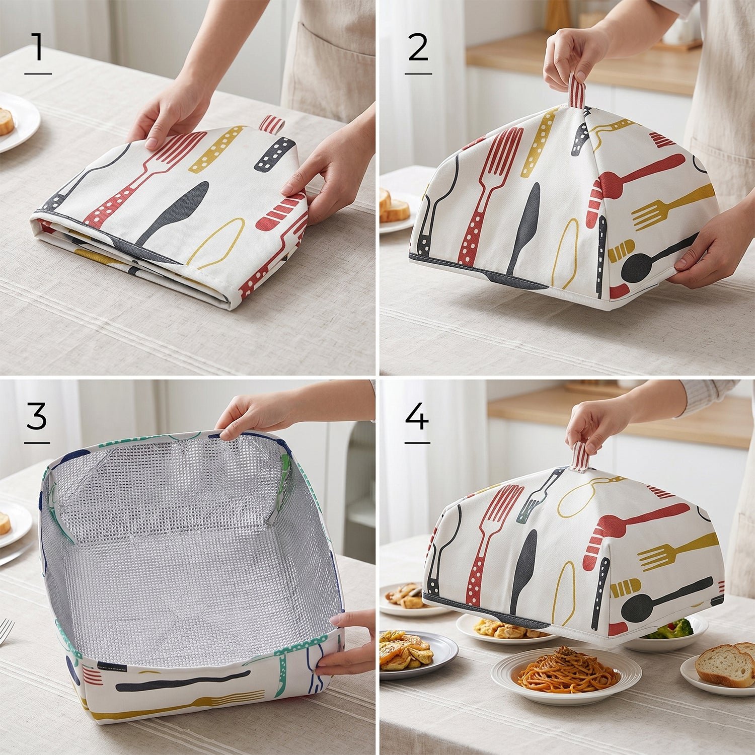 Reusable Food Cover – Small Size Foldable Dish Lid | CookAura