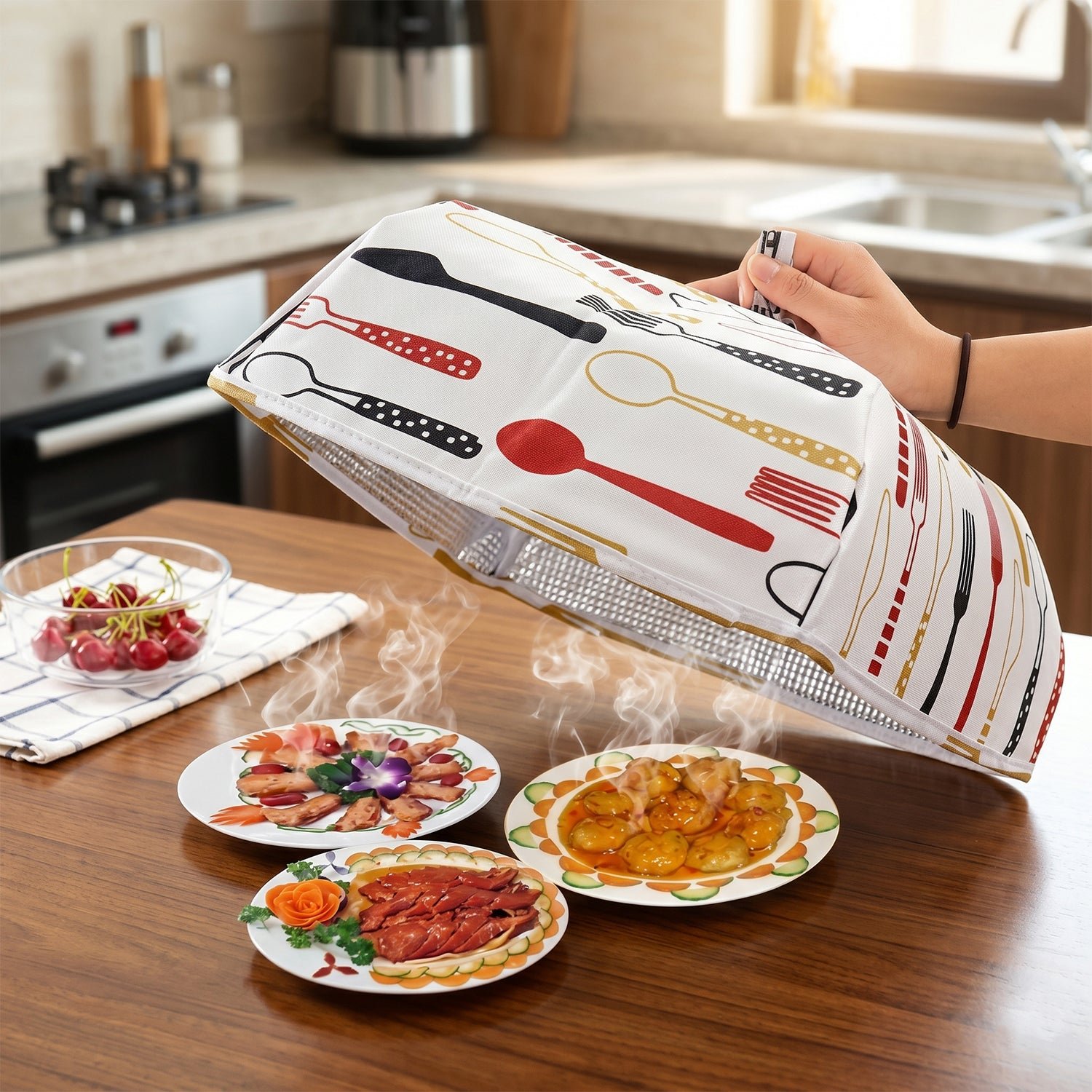 Reusable Food Cover – Small Size Foldable Dish Lid | CookAura
