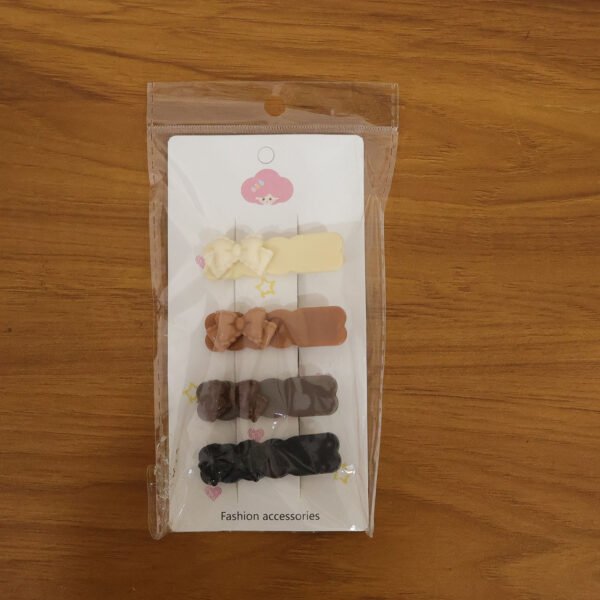 Elegant Bow Hair Clips Set – Stylish 4-Piece Snap Clips Combo