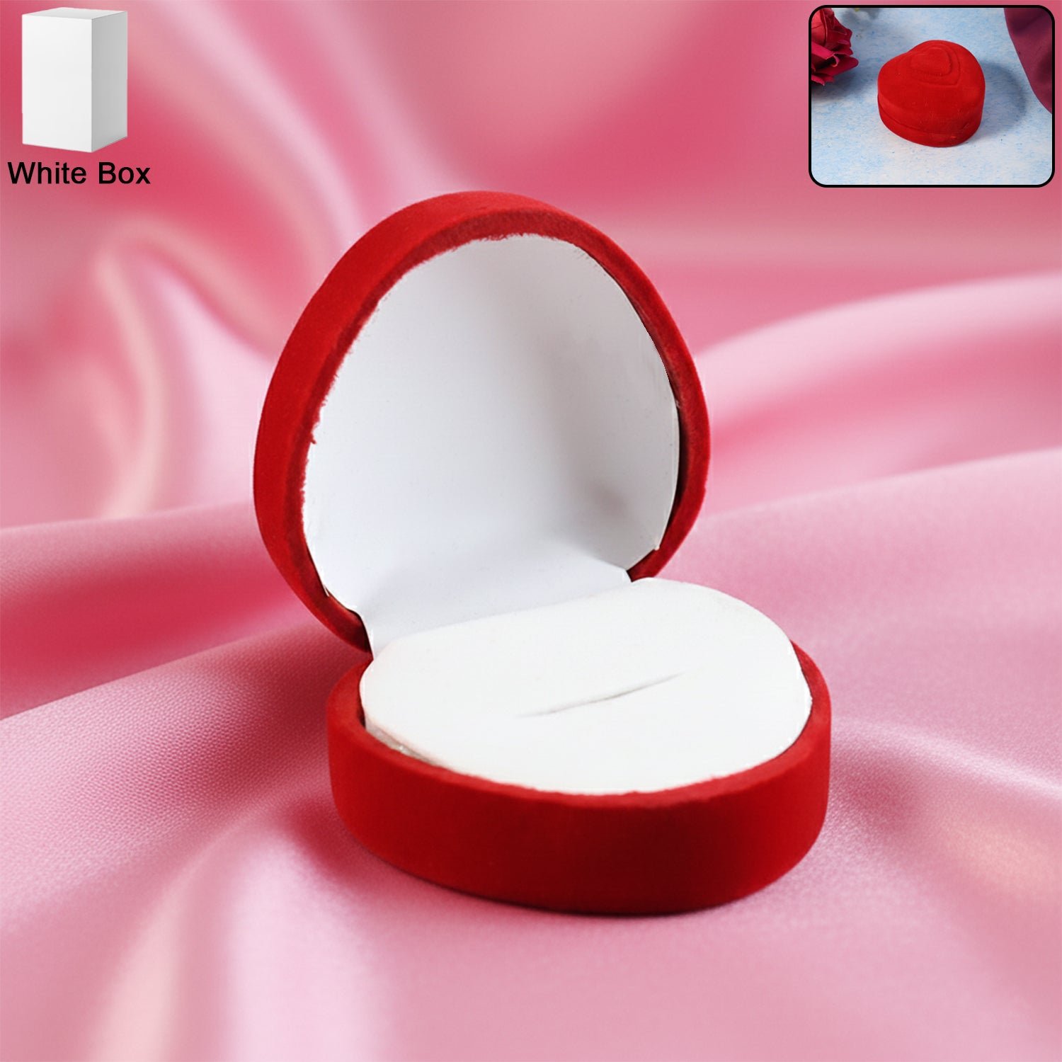 Heart-Shaped Velvet Jewellery Ring Box – Elegant Luxury Gift Case