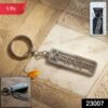 Spiritual Metal Jay Shri Krishna Keychain – Durable Engraved Design