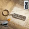 Spiritual Metal Jay Shri Krishna Keychain – Durable Engraved Design