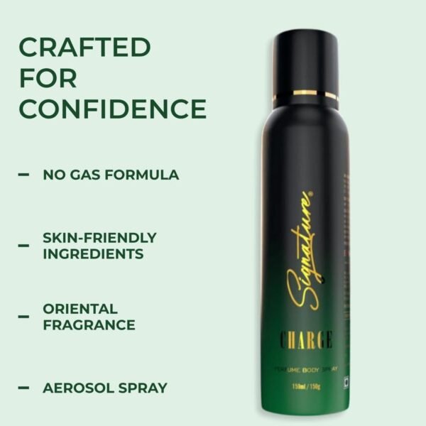 Signature Charge Body Spray – Long Lasting masculine scent for Men