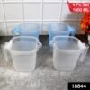 Plastic Bathroom Mugs – Transparent 1000 ML (Set of 4) | Bathora