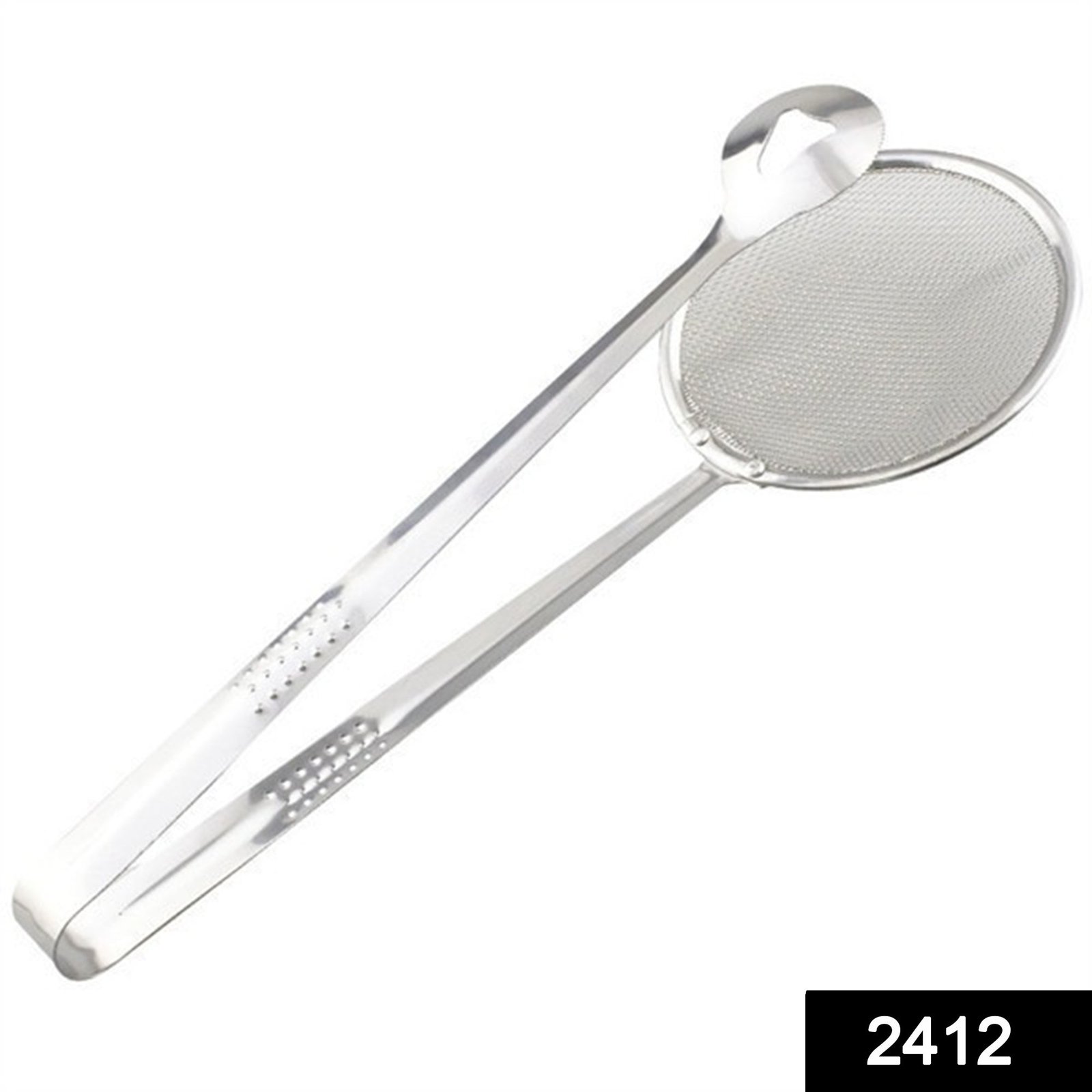 Frying Filter Spoon – 2-in-1 Stainless Steel with Clip | Quickslice