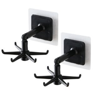 Rotatable Hooks – 360° Swivel, Damage-Free (Pack of 2) | GlimmerHome