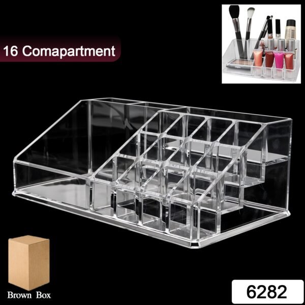SKU_511f5004-bfc3-403b-82b2-6775cde0f41f Acrylic Makeup Organizer – 16 Clear Compartments for Cosmetics