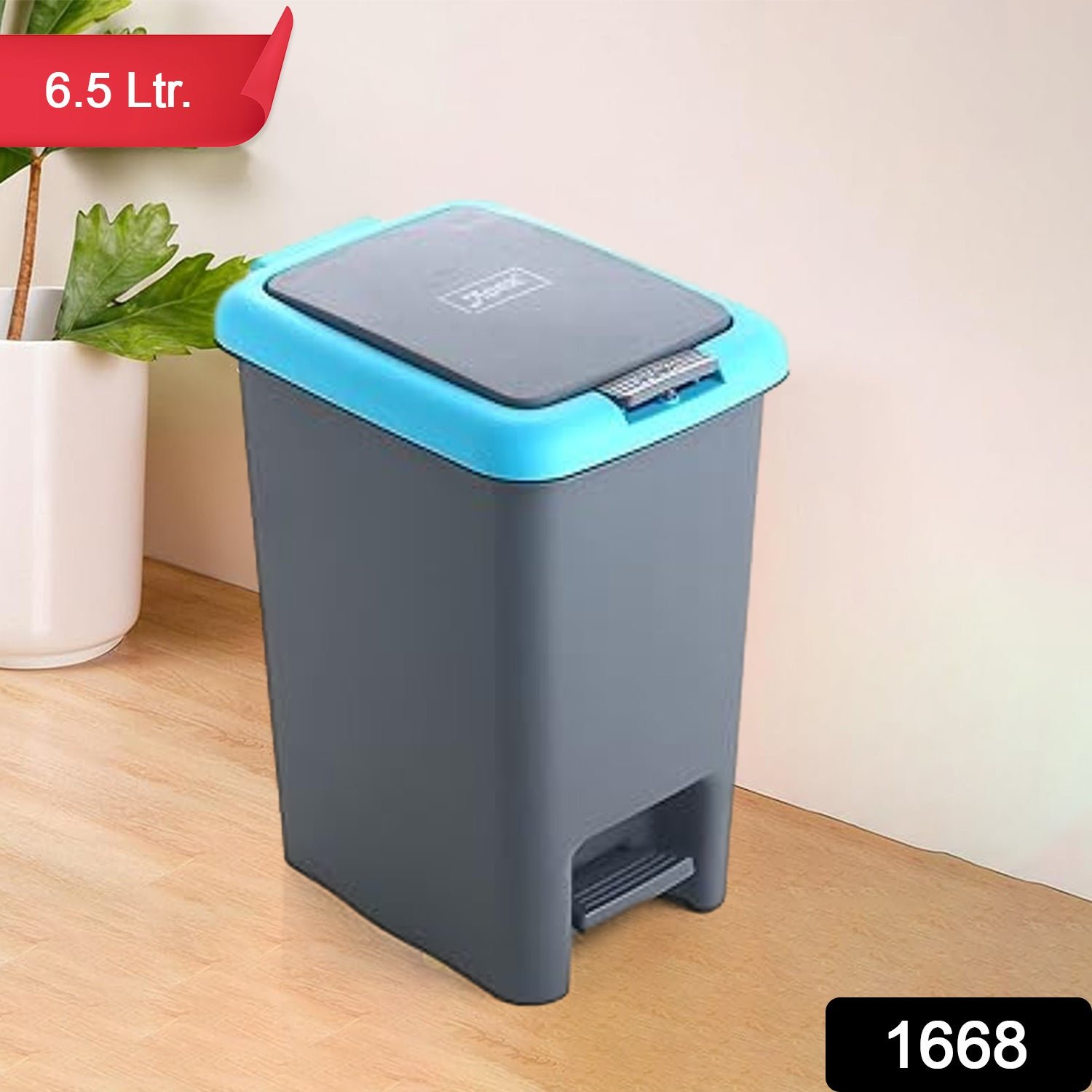 Push N Pedal Dust Bin – Hands-Free 6.5 Liter Space-Saver