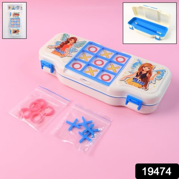 Kids Pencil Box with Built-in Tic Tac Toe Game – Fun & Durable