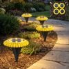 Garden Solar Light 4 Pc Sunflower Waterproof LED Pathway Stake Light (4 Pc Set)
