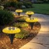 Garden Solar Light 4 Pc Sunflower Waterproof LED Pathway Stake Light (4 Pc Set)
