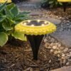 Garden Solar Light 4 Pc Sunflower Waterproof LED Pathway Stake Light (4 Pc Set)