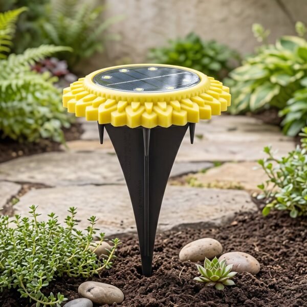 Garden Solar Light 4 Pc Sunflower Waterproof LED Pathway Stake Light (4 Pc Set)