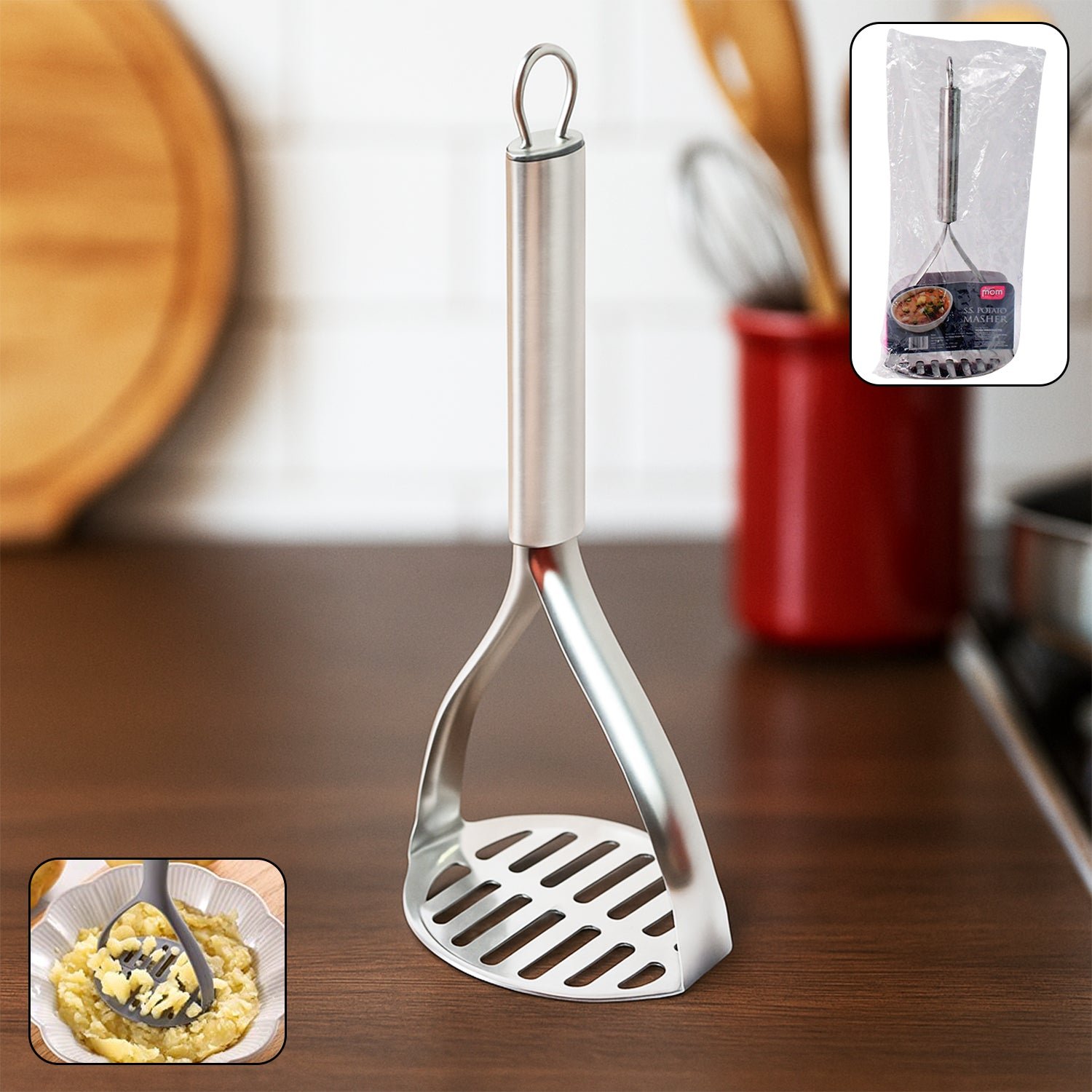 Stainless Steel Potato Masher – Ergonomic Handle for Easy Mashing