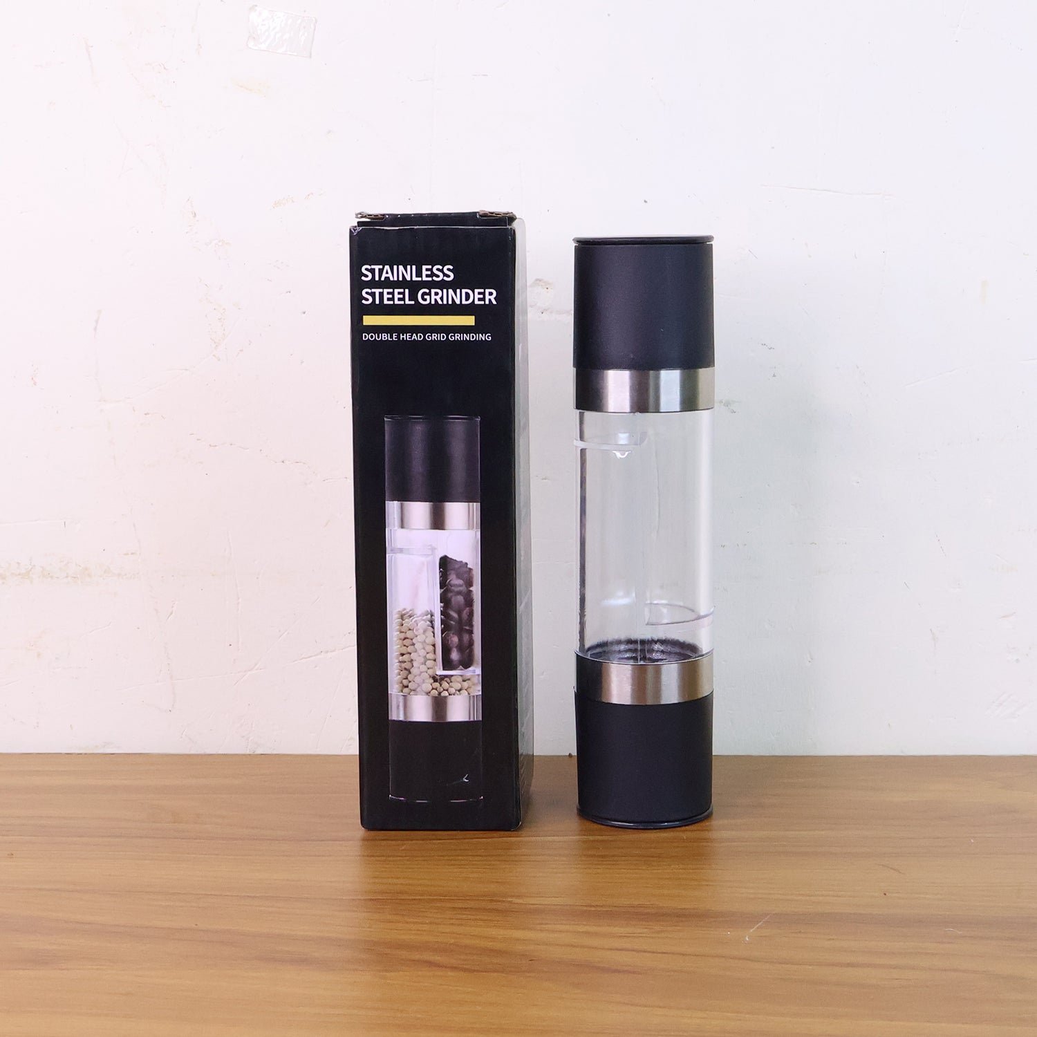 Salt and Pepper Grinder – 2-in-1 Stainless Steel Manual Spice Mill