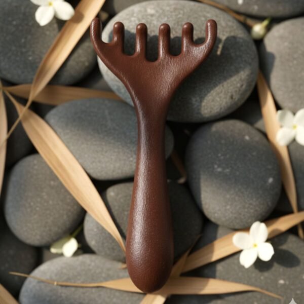 Wooden Head & Neck Scalp Massager – Handheld Stress Relief Tool