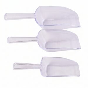Multipurpose Plastic Scoop Set Clear Flour Coffee Sugar Grain Scoops (3 Pc Set)