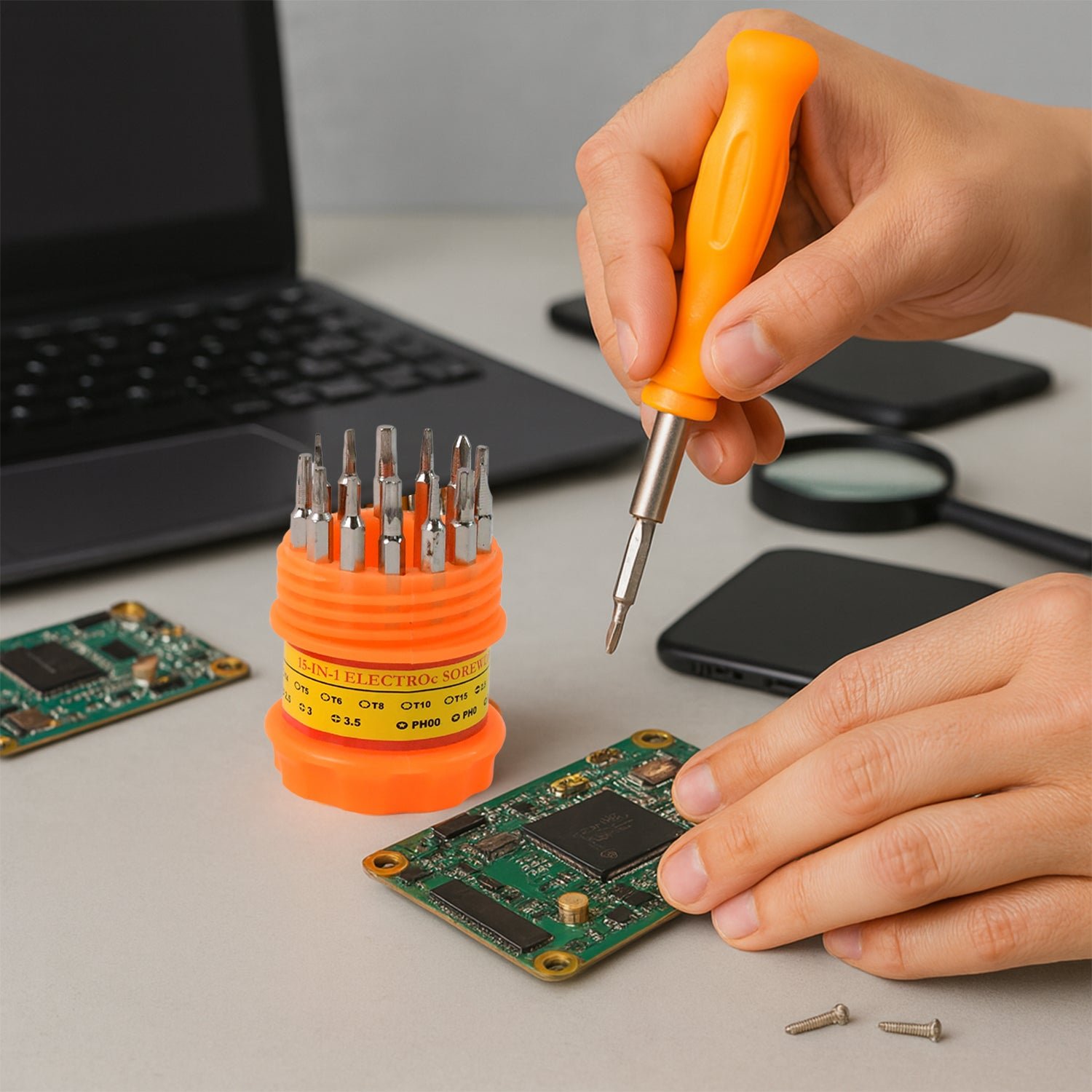 Precision Screwdriver Set – 15-in-1 Compact Repair Toolkit