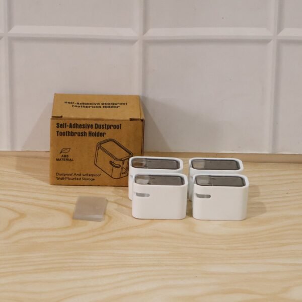 Self Adhesive Dustproof Toothbrush Holder – Space-saving Wall Mount