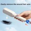 Self-Cleaning Hairbrush – Detangling Massage Comb | Velvet Wipe