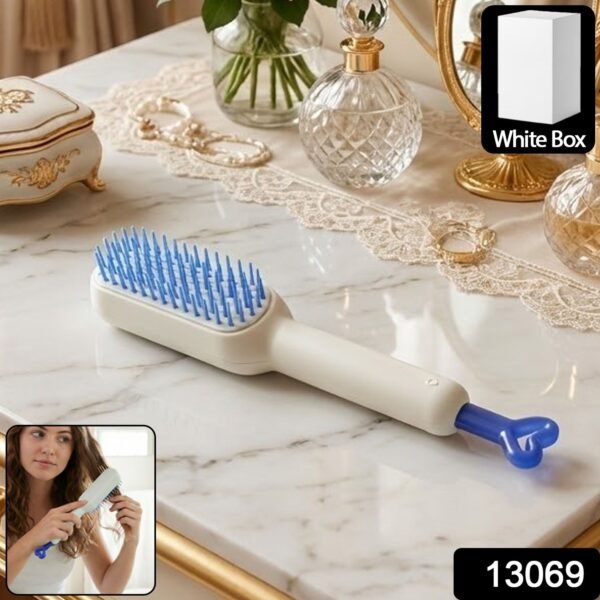 Self-Cleaning Hairbrush – Detangling Massage Comb | Velvet Wipe