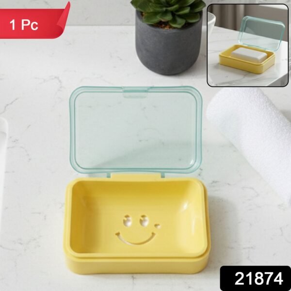 Plastic Soap Case with Cute Smiley Design – Travel Friendly & Hygienic