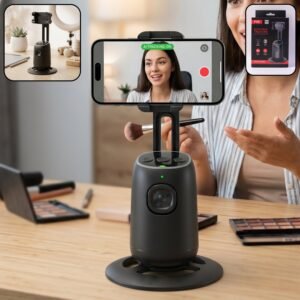 AI Face Tracking Mobile Holder – Hands-Free 360° Video Streaming