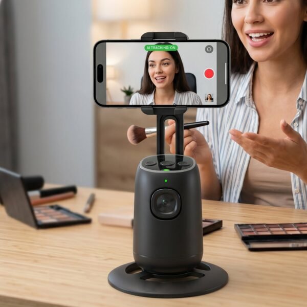 AI Face Tracking Mobile Holder – Hands-Free 360° Video Streaming
