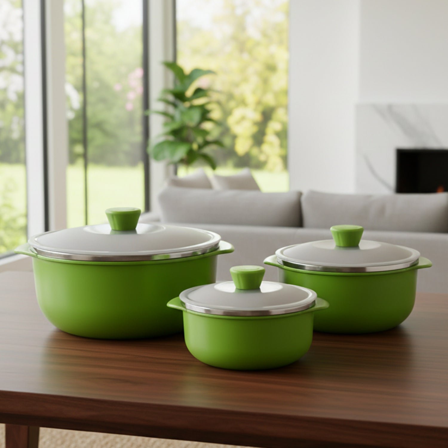 Multipurpose Kitchen Serving Bowl Set – Durable & Stackable 3-Piece