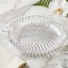 Leaf Shape Glass Serving Tray 20 x 16 cm Platter for Snacks and Dessert (1 Pc)