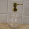 Transparent Glass Liquid Soap Dispenser Bottle with Gold Pump (1 Pc)