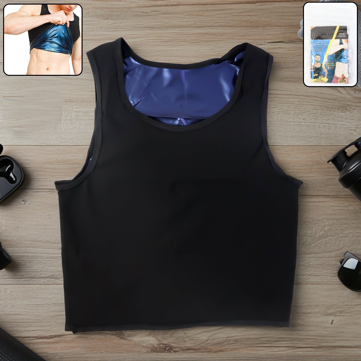 Shapewear-Vest-01 Men’s Sweat Shaper Tank Top – Slim Fit Neoprene for Posture & Sweat