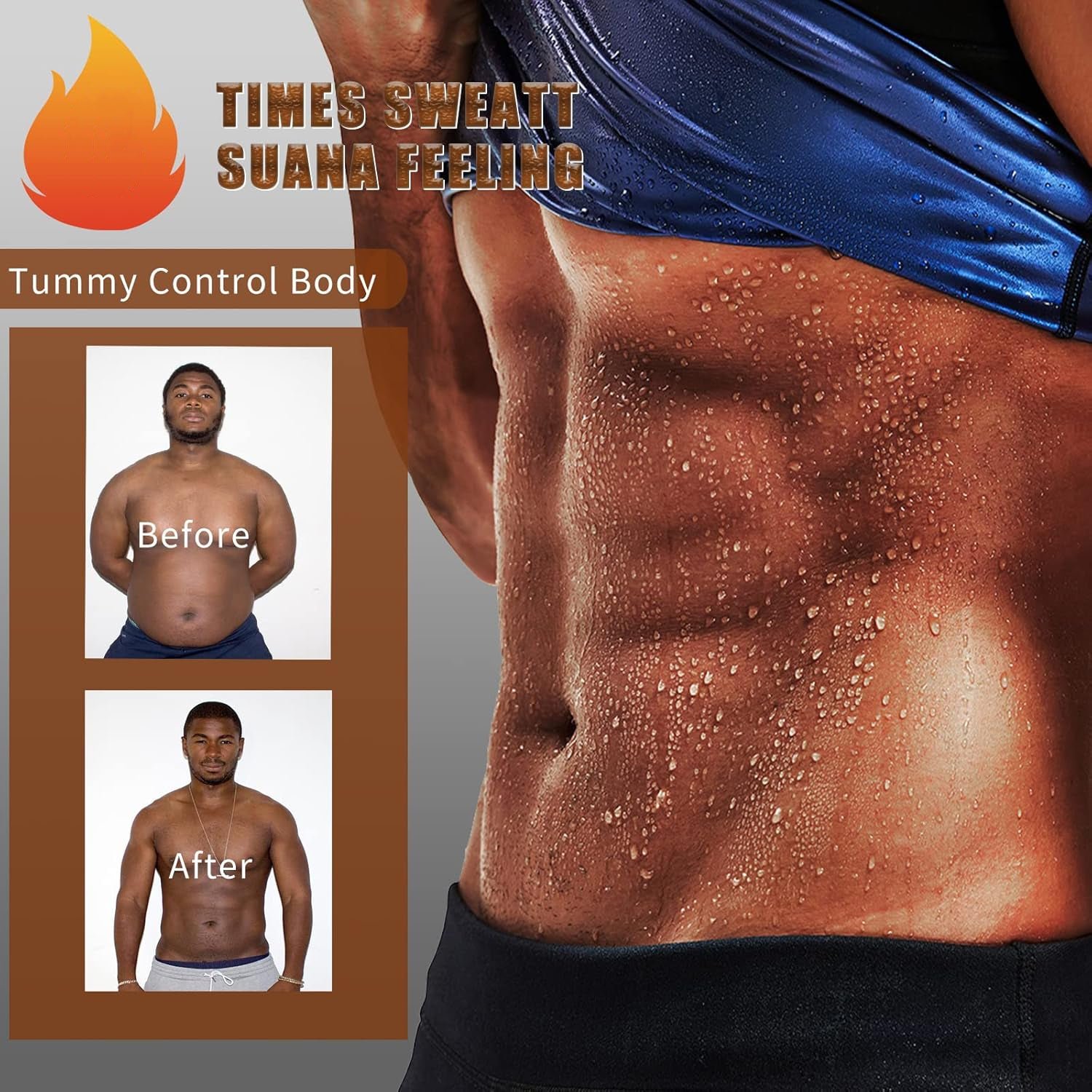 Men’s Sweat Shaper Tank Top – Slim Fit Neoprene Vest for Posture & Sweat Boost