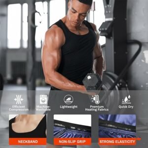 Men’s Sweat Shaper Tank Top – Slim Fit Neoprene for Posture & Sweat