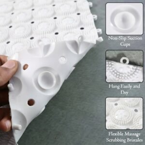 Bathroom Massage Mat – Anti-Slip Safety with Suction Cups (4-Pack)