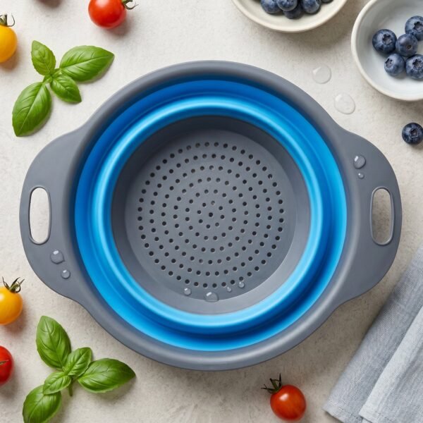 Silicone Collapsible Strainer – Space-Saving Kitchen Tool for Easy Draining