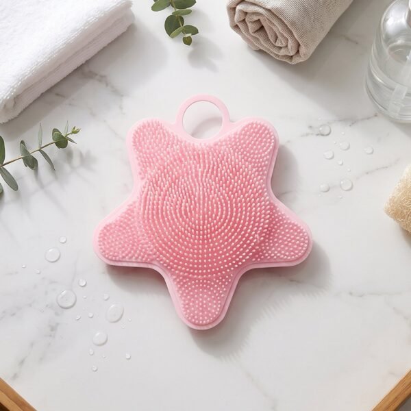 3 In 1 Silicone Shampoo Scalp Massager Brush Face Hair Body Cleanser (1 Pc)