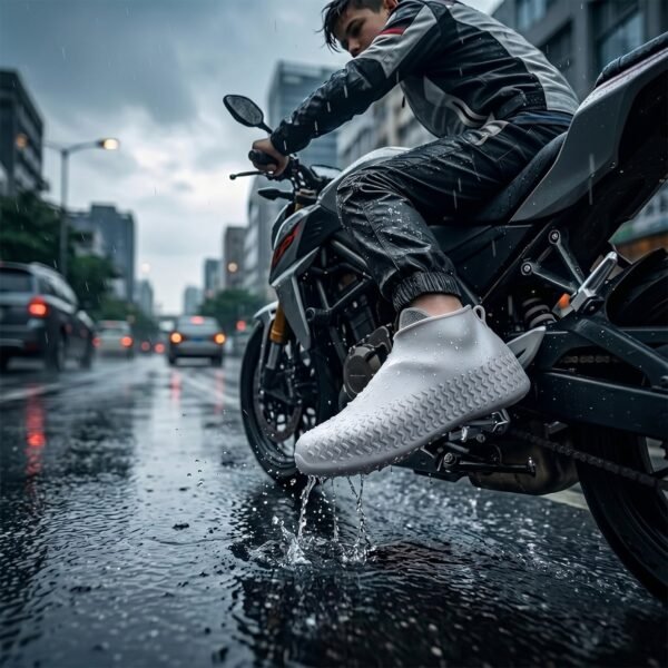 Small Waterproof Silicone Rain Shoe Cover – Non Slip Foldable