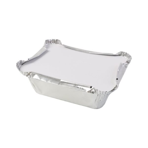 SilverFoilContainer2-04 250 ml Disposable Aluminium Food Containers with Lids – Leak-Resistant Pack of 25