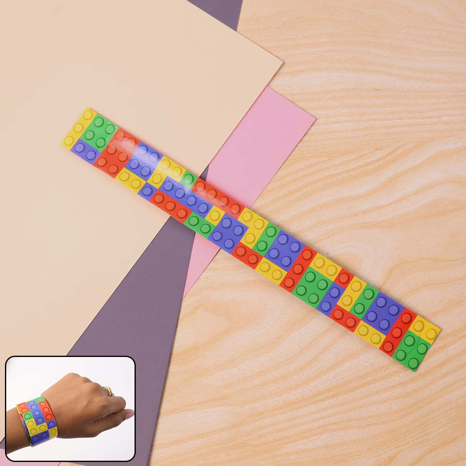 SlapBandSingle-WOSKU-01 Snap Slap Bracelet – Colorful Fun Wrist Toy for Kids