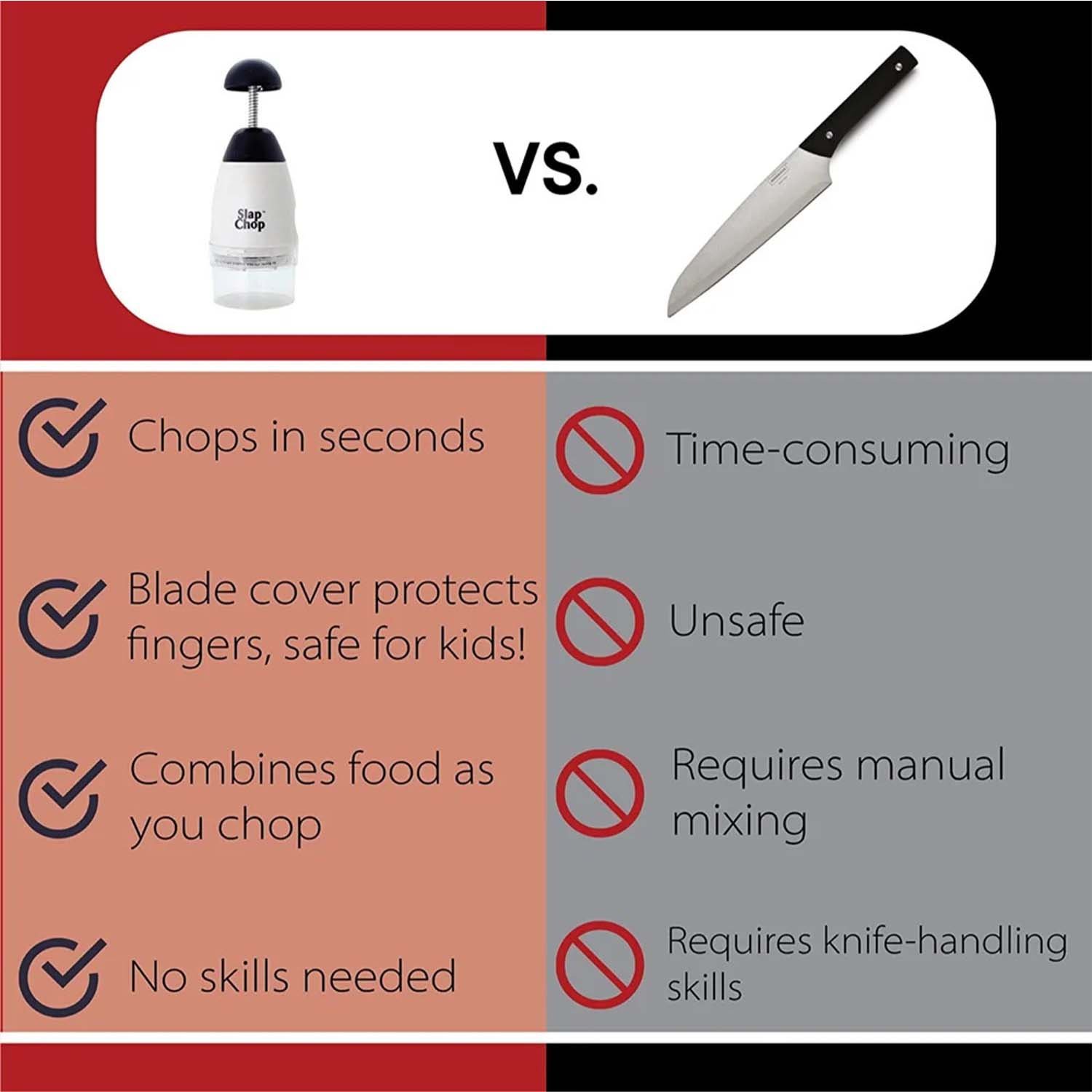 Vegetable & Fruit Chopper – Manual Slap Chop for Quick Prep