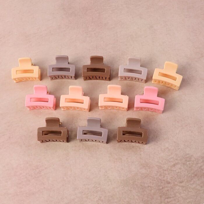 Mini Hair Claw Clips Set – Durable & Stylish 12 Pc