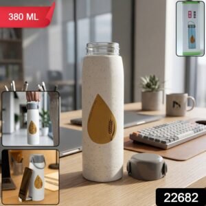 Glass Water Bottle with Phone Holder – Leakproof & Stylish Design