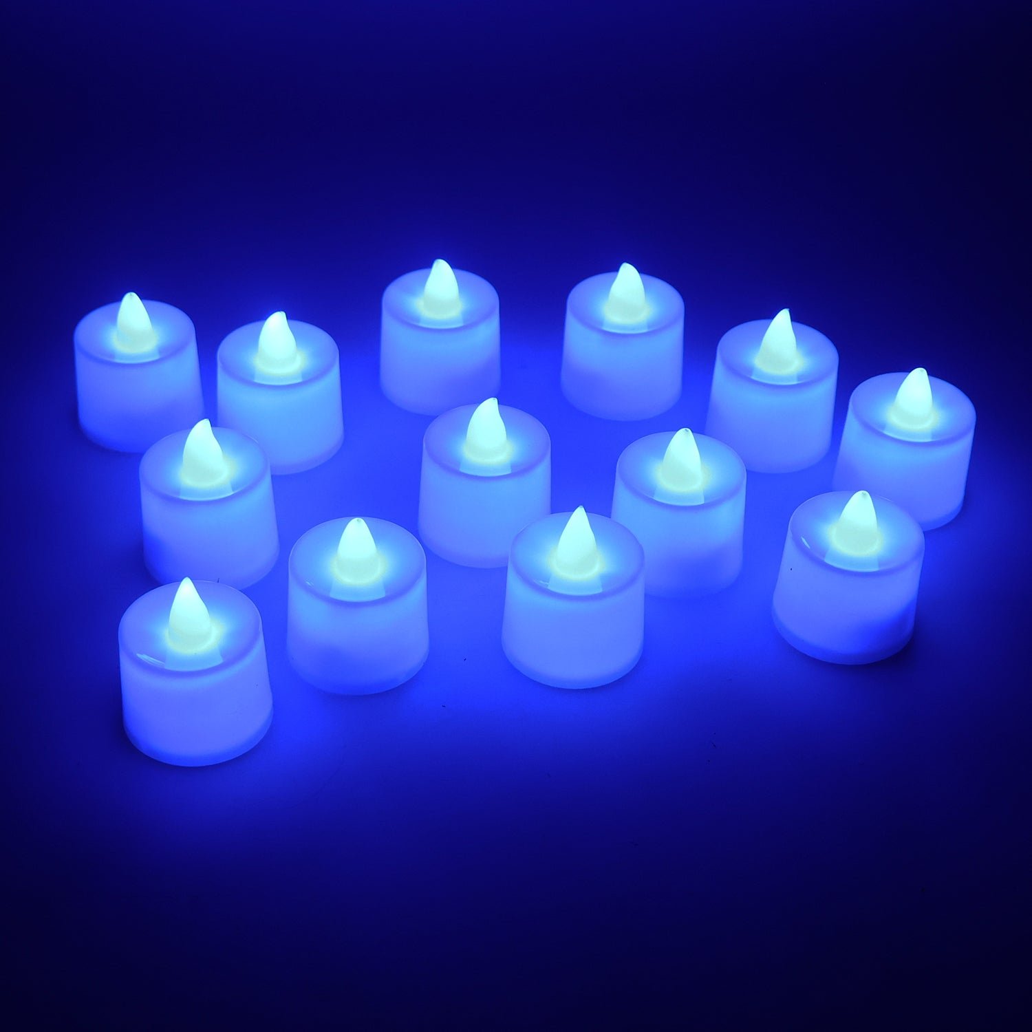 Blue LED Tea Light Candles – 24 Pc Flameless Decorative Lights
