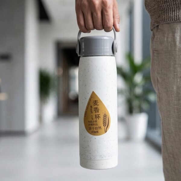 SmallWaterbottle-03 Glass Water Bottle with Phone Holder – Leakproof & Stylish Design