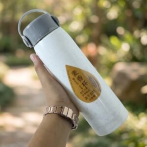 Glass Water Bottle with Phone Holder – Leakproof & Stylish Design