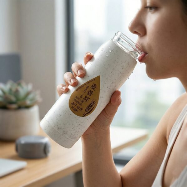 SmallWaterbottle-06 Glass Water Bottle with Phone Holder – Leakproof & Stylish Design