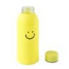 400 ML Smiley Face Glass Travel Water Bottle with Silicone Sleeve (1 Pc)