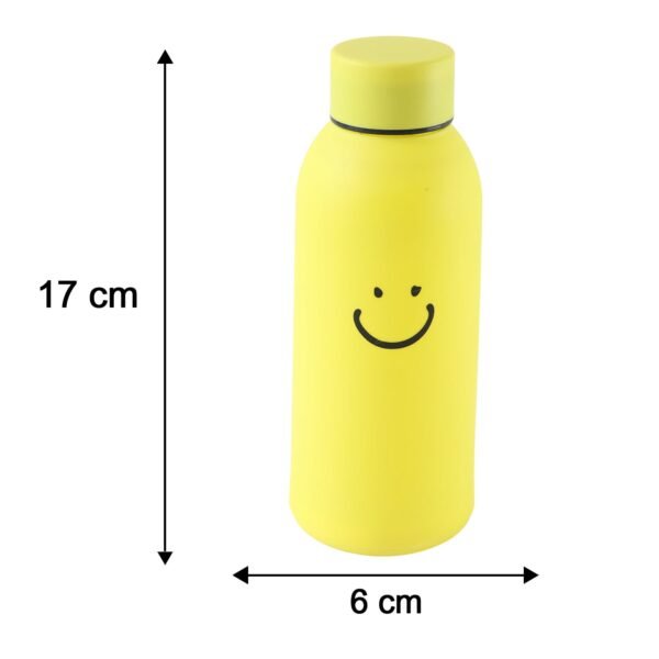 400 ML Smiley Face Glass Travel Water Bottle with Silicone Sleeve (1 Pc)