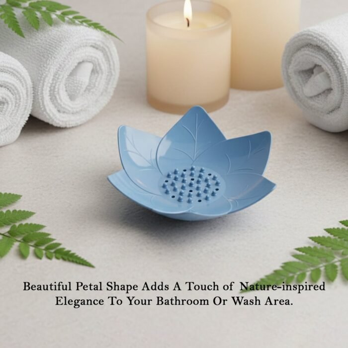 Lotus Blossom Soap Holder Set – 3-Piece Fast Drain Soap Dish